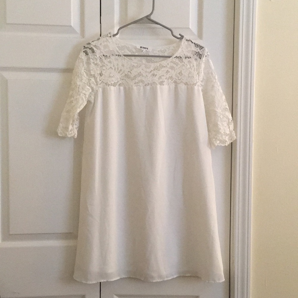 White flowy lace dress